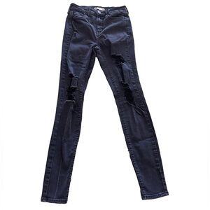 SO Black Distressed Skinny Jeans